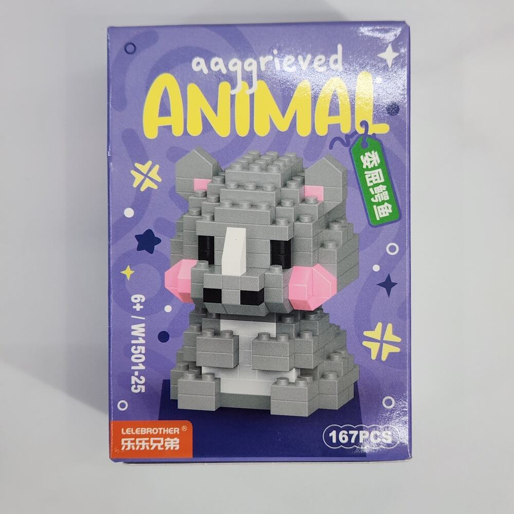 Rhinoceros 167 Piece Building Block Set, Animal Series Building Toys for Kids 6+